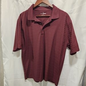 Grand Slam Polo Shirt Mens Large Burgandy Short Sleeve‎ Golf Stretch Performance